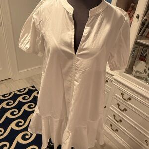 J. Crew White Midi Dress with pockets!